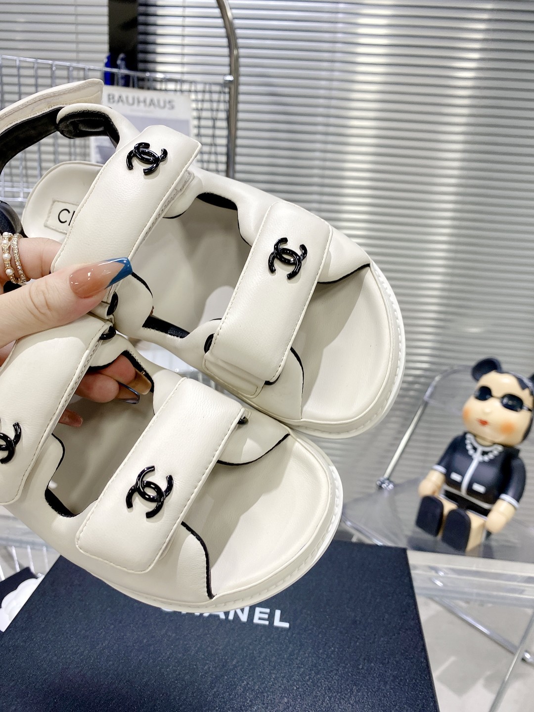 Ch**el Women’s Sandals With Ch**el Logo White For Women