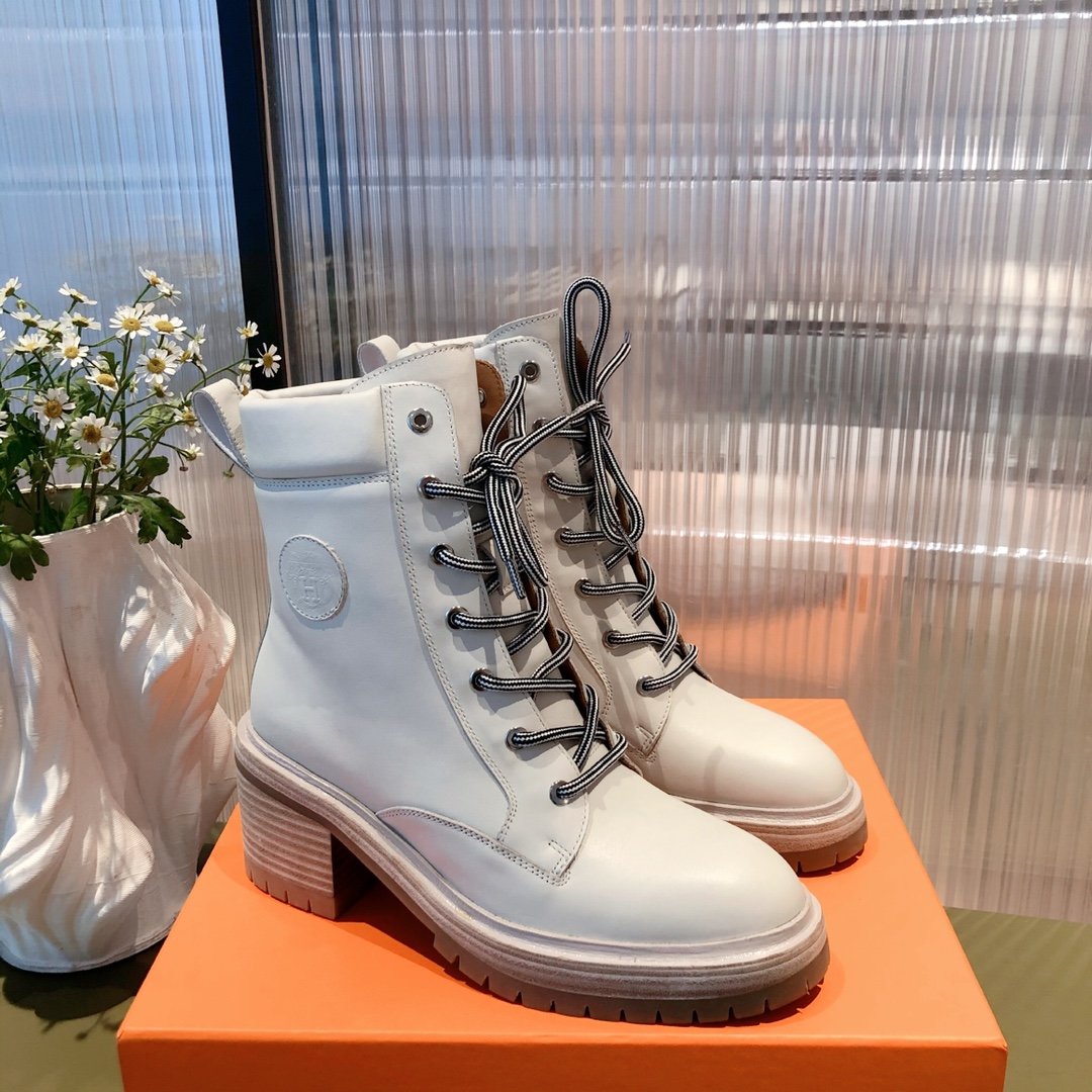 H**me5 Fresh Ankle Boots White For Women 1.6in/4cm