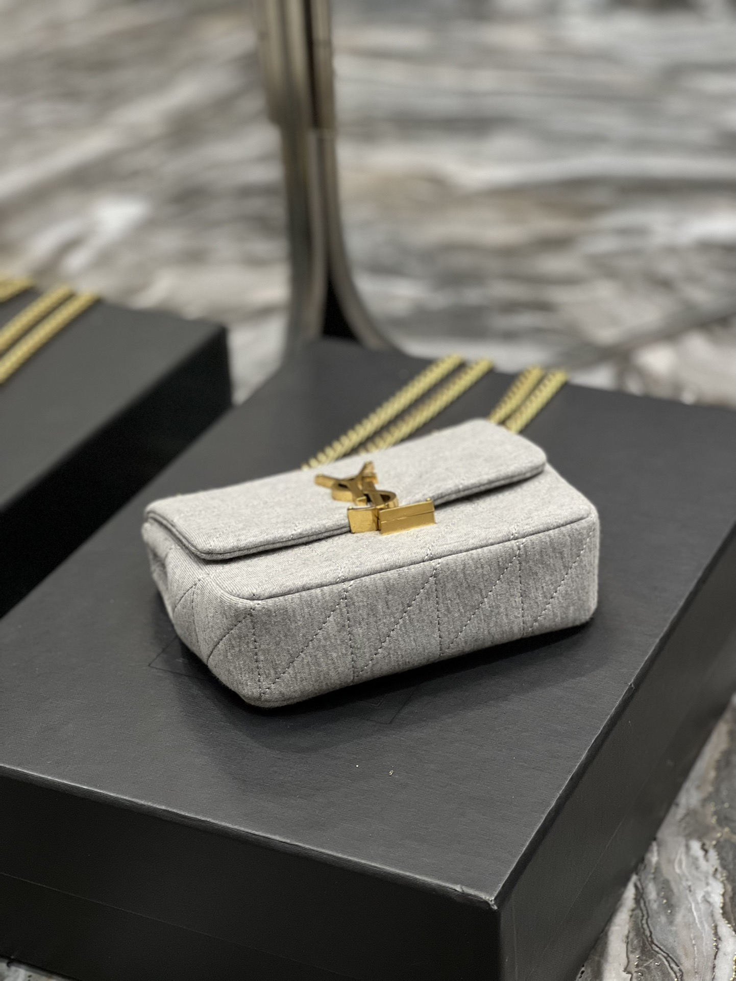 Sa1nt Lau*nt Jamie Mini Chain Bag Grey For Women, Women’s Bags 6.9in/17.5cm Y51 6981622F9271407