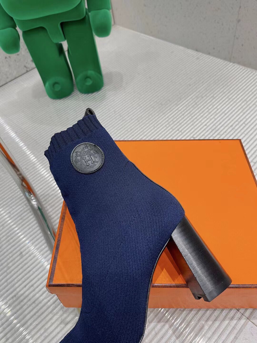 H**me5 Volver 90 Ankle Boots Blue For Women 3.5in/9cm H192035Z O5405